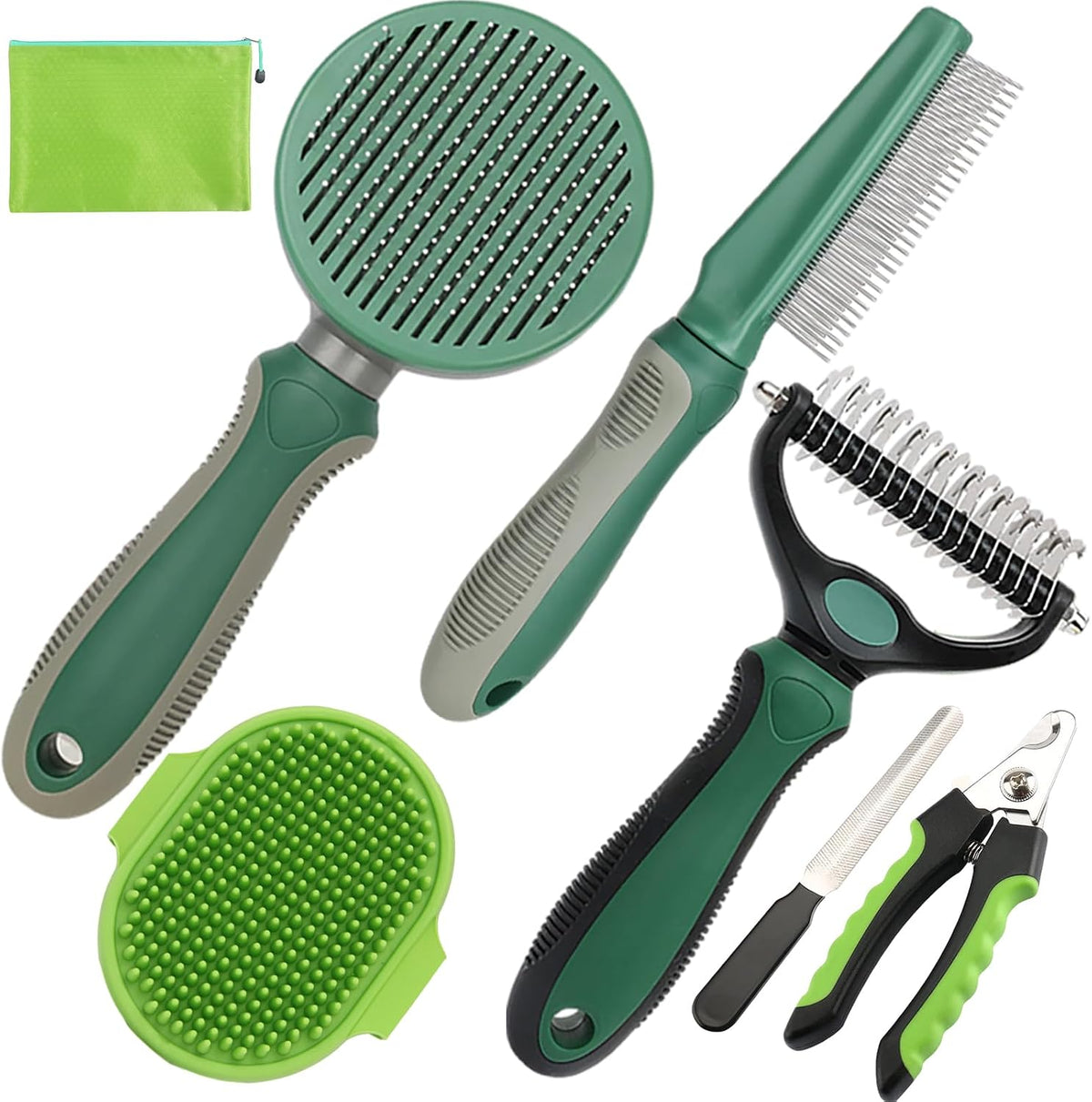 Pet Grooming Kit, Slicker Brush - A-Green