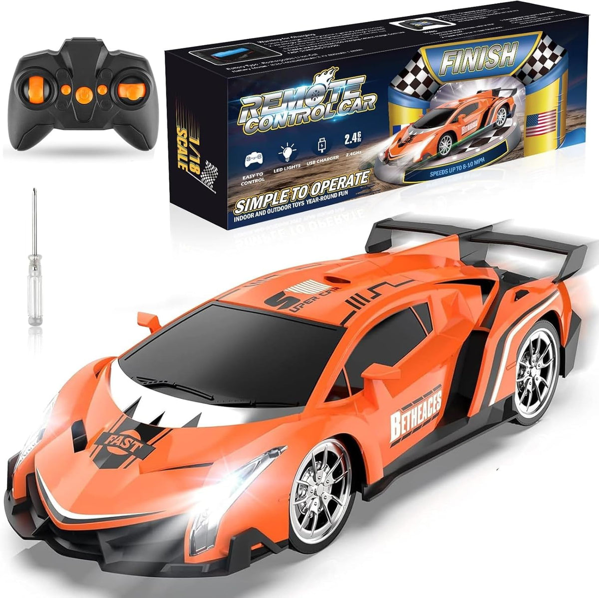 Growsland Remote Control Car for Kids - Orange