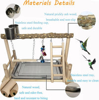 PINVNBY Bird Playground Parrot Playstand Birds Play Stand Wood - One Floor With Ladder - image 3