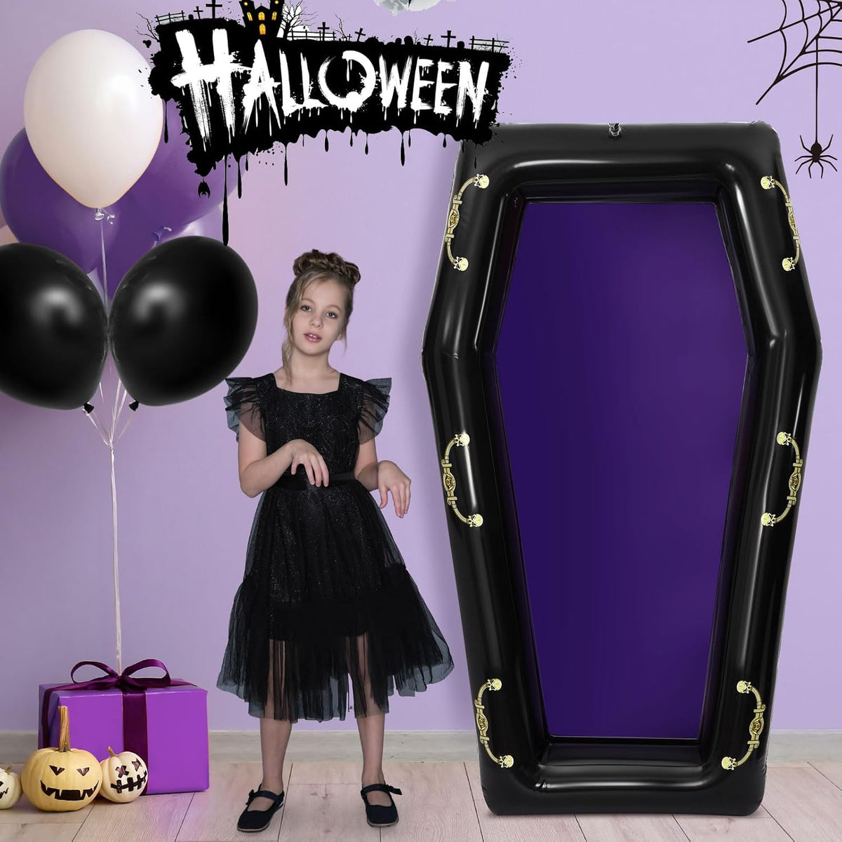 Aoriher 1 Pack 52" Halloween Inflatable Coffin Cooler Fake Coffin - Purple / 1 - image 3