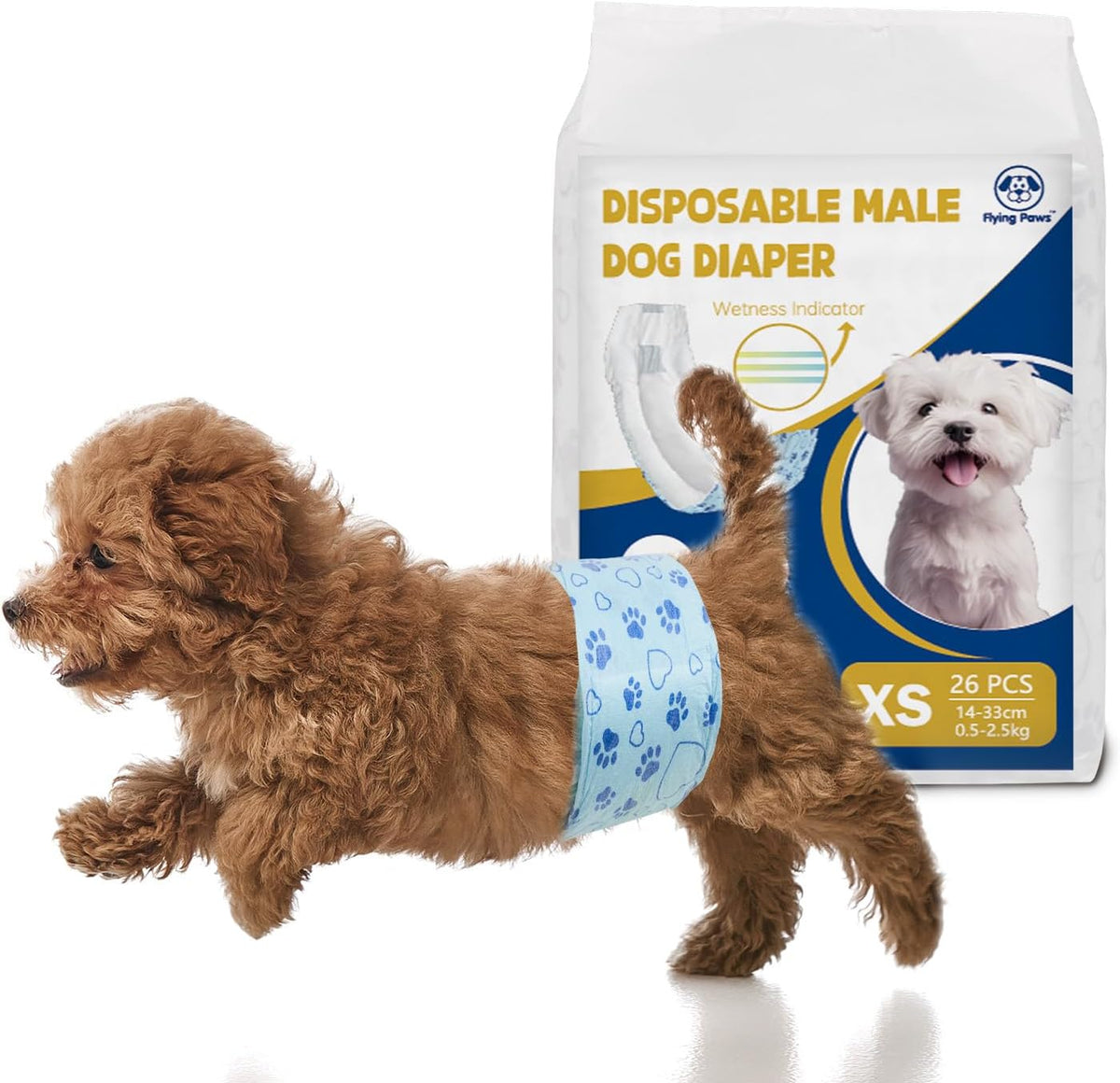 Dog Diapers Male Disposable, Belly Bands for Male Dogs, S 26pcs – Essentials for Dogs - XS-26