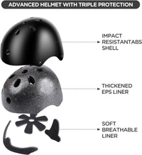 DaCool Kids Bike Helmet Set Skateboard Knee Pads - 3-Black - image 2