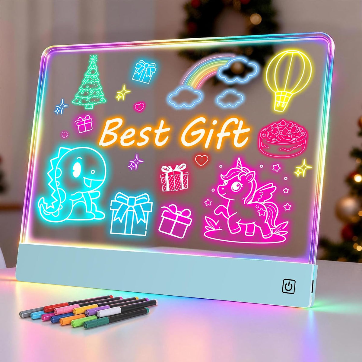 16" Rechargeable LED Drawing Board for Kids, 7 Colors - Blue / 1PACK