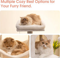 MWPO 70.1-Inch Large Cat Tree, Multi-Level Tall Cat Tower for Indoor Cats, Plush Cat Condo with Big Padded Perches, Sisal-Covered Scratching Posts, Hammock, Toys for Kittens & Cats - Beige