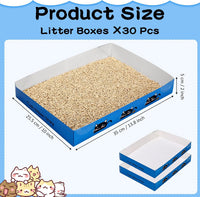 Amyhill 30 Pack Disposable Cat Litter Box Paper Pet Trays - Royal Blue - image 2