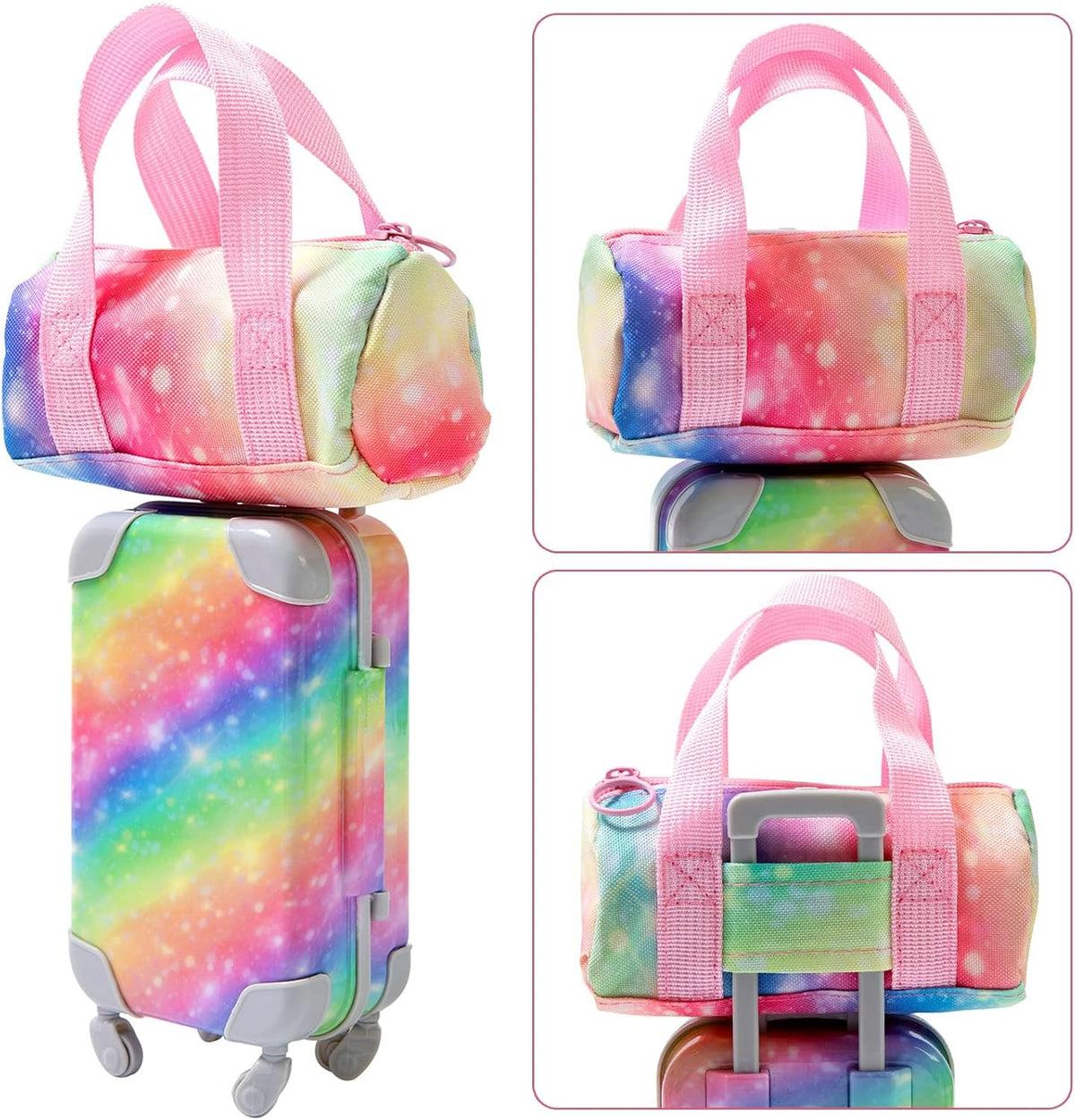 K.T. Fancy 23 PCS 18 Inch Girl Doll Accessories Suitcase Luggage - Rainbow Tie-Dye Suitcase - image 3