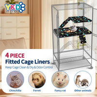 YKD Ferret Cage Liners for Ferret Nation & Critter Nation Cages – Daily Care for Small Pets - Top Pan Set / Black - image 2