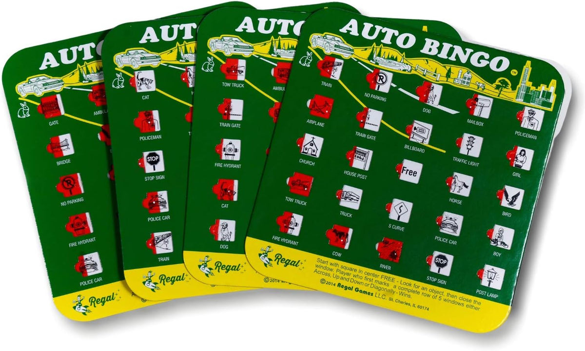 Regal Games Finger-Tip Shutter Bingo Cards with Sliding Windows - Green