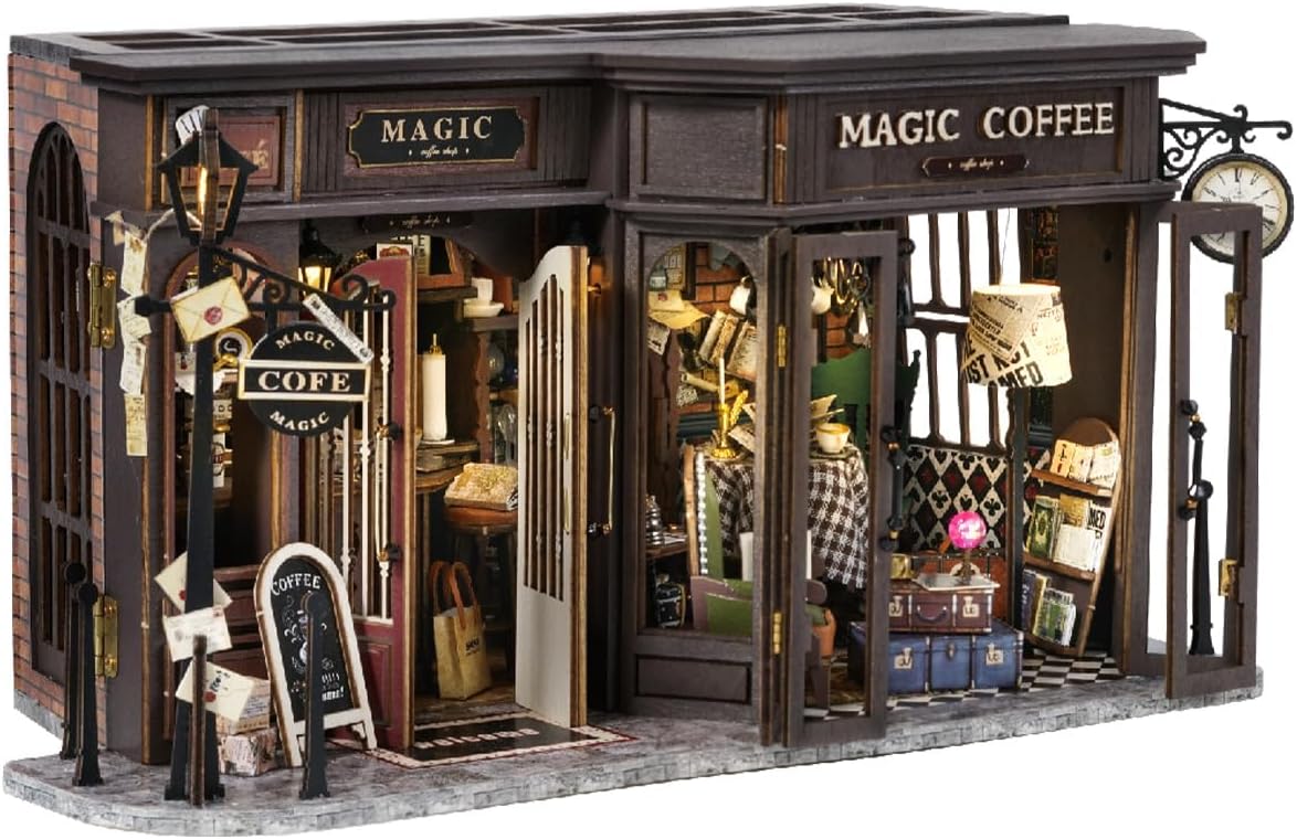 CUTEBEE 3D Wooden Puzzle for Adults - Vintage Coffee Shop
