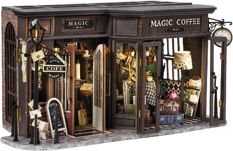 CUTEBEE 3D Wooden Puzzle for Adults - Vintage Coffee Shop
