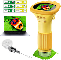 WINWEND Kids Microscope Pocket Microscope 1000X Portable Microscope - Orange