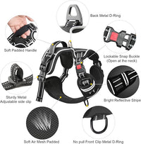 Timos Dog Harness,NO Need Go Over Dogs Head 3 Snap Buckles Pet Harness with 2 Leash Clips,Adjustable Soft Padded No-Pull,Reflective No-Choke Oxford Vest for Small Medium Large Dogs,X-Large(Packof1)