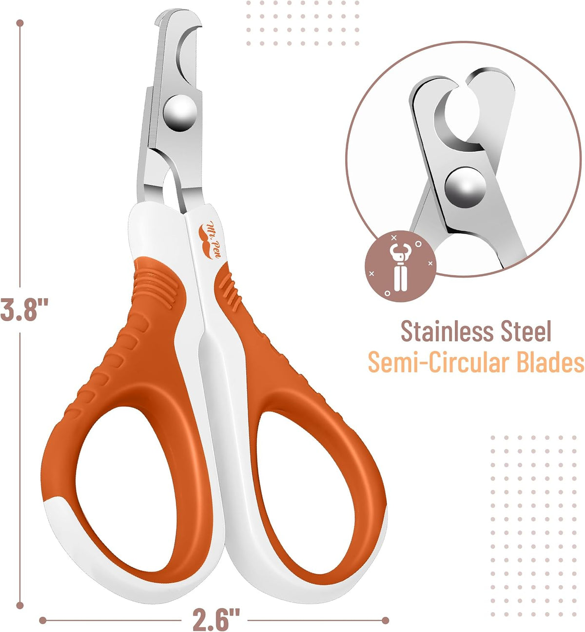 Mr. Pen, Cat Nail Clipper, Stainless Steel - Raspberry Red & White - image 2
