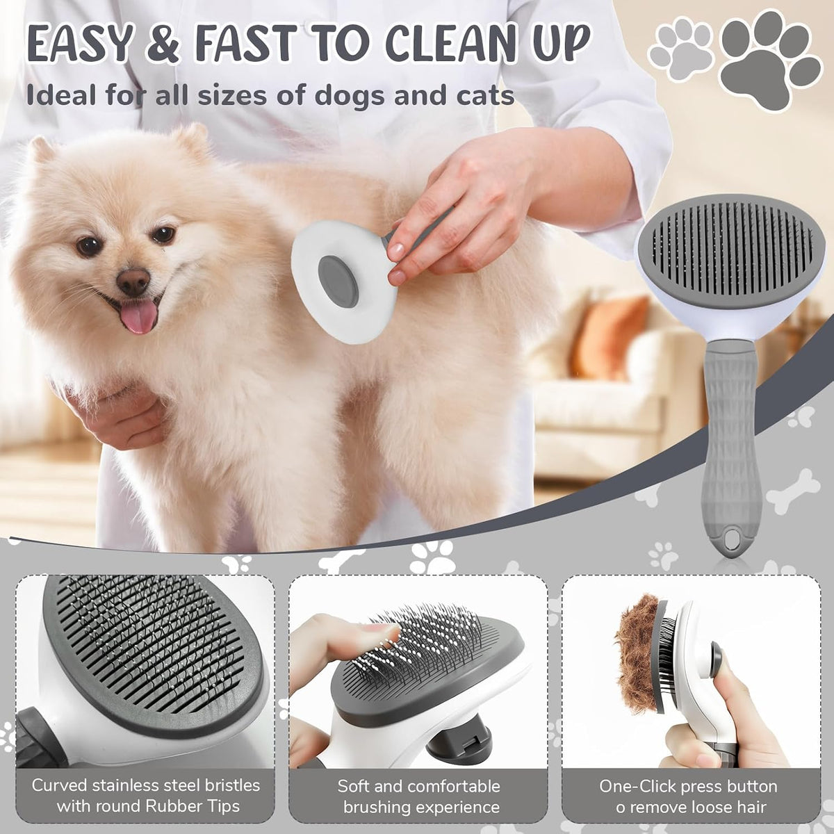 Dog Grooming Kit for Shedding, Bath Gloves - 9 PACK / Gray - image 4