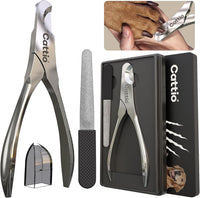 Dog Nail Clippers, All Steel Material, Built-in Spring - Glossy Pet Nail Clipper Set