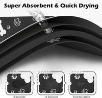 Dog Cat Food Mat, Rapid Absorbent Pet Feeding Mat - 24"L x 16"W / Square Black - image 2