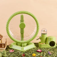Hamster Wheel, Quiet Spinner Hamster Running Exercise Wheel with Adjustable Stand for Small Animals - Green / Large(9.4 inch) - image 4