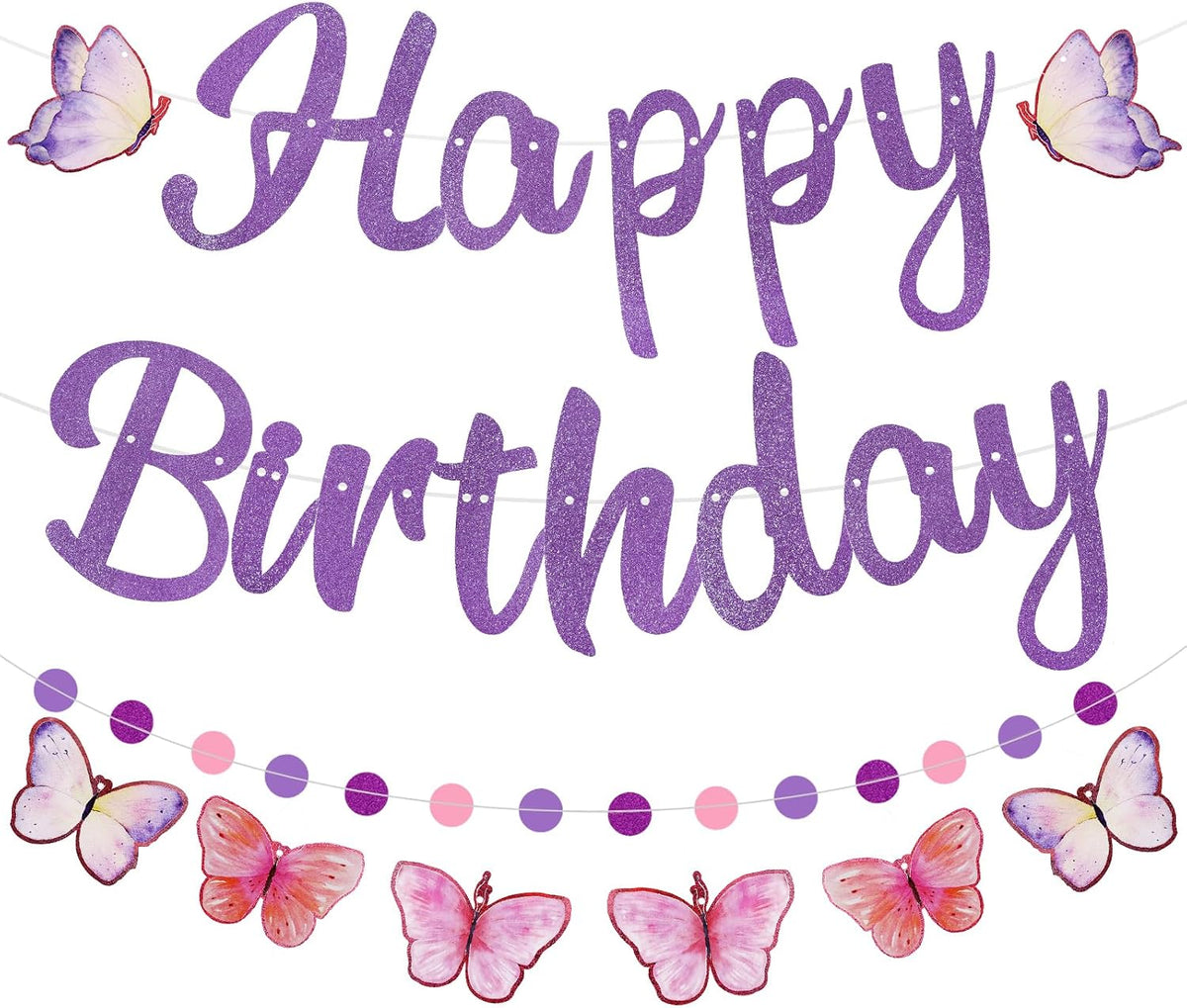 Halloween Birthday Banner - Purple / Butterfly