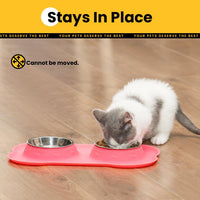 Conlun Dog Bowls with Silicone Mat, No Spill Stainless Set, XS - Extra Small-5 oz / Pink - image 3