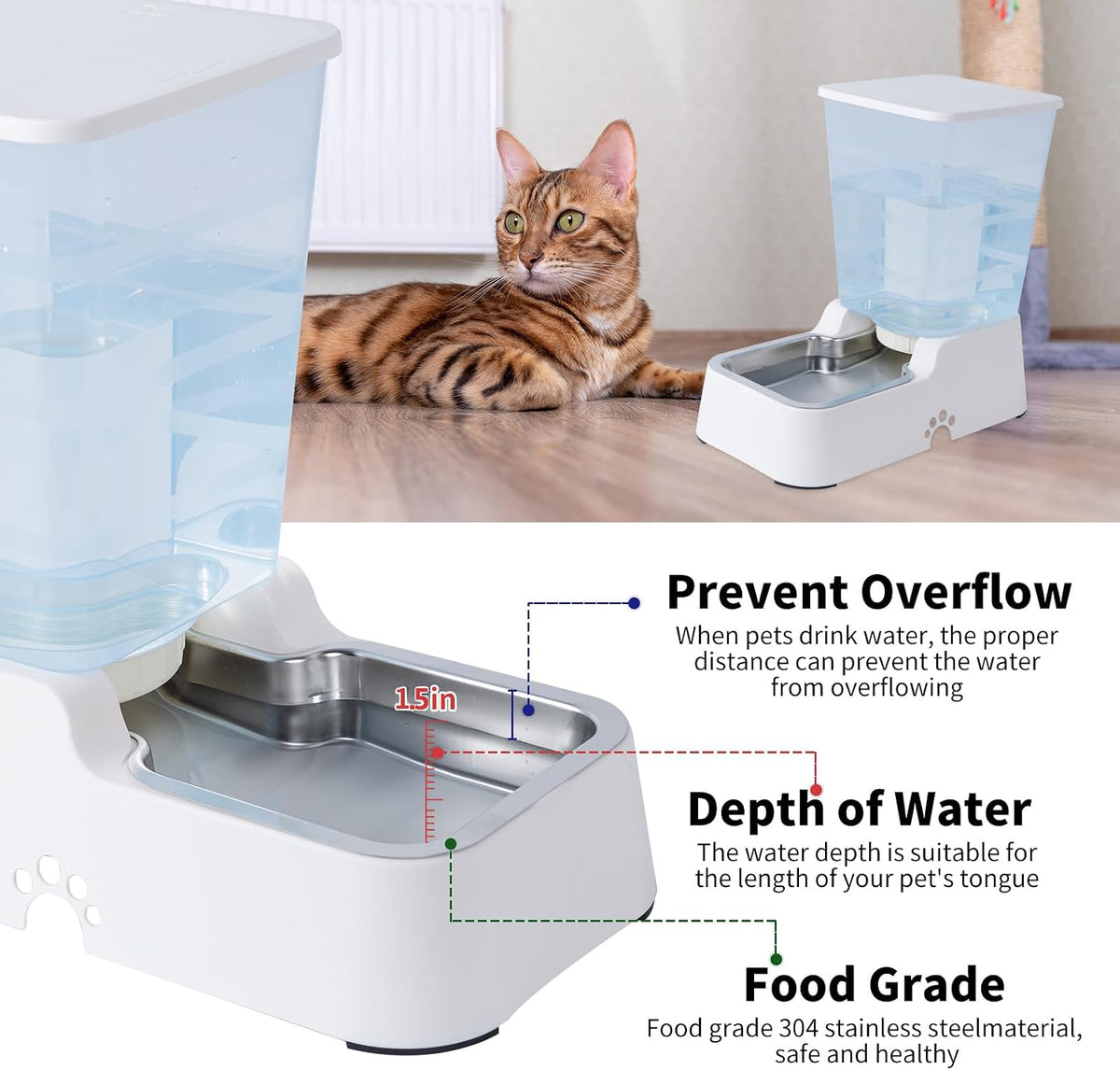 Meikuler Pets Auto Feeder 5.2L - White - image 2