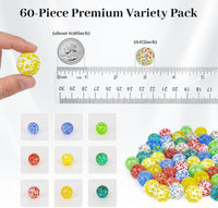 3 otters 60 piece speckled glass marbles for kids, 0.63 inch - view 2