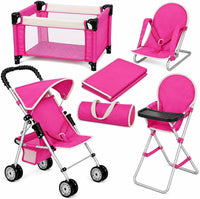 fash n kolor 4 Piece Doll Play Set, Includes - Pink/ White