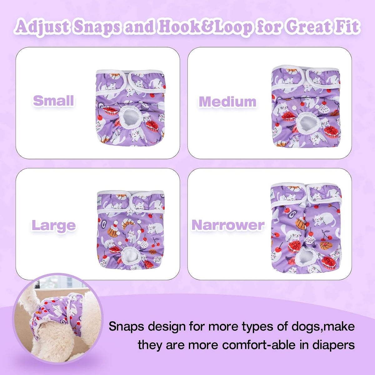 Pet Soft Female Dog Diapers, Puppy Diapers - New Animal / X-Small:7''-10'' - image 4