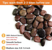 HappyFiller Natural Decorative Pebbles Polished Gravel Rocks Stones for Aquarium,Fish Turtle Tank,Outdoor Indoor Plants Top Dressing,Succulents Soil Cover,Garden Landscaping,2 LB,Red Mix