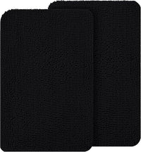 OLANLY Dog Door Mat Set 2-Piece 24x16, Absorbs Moisture and Dirt, Absorbent Non-Slip Washable Doormat, Quick Dry Chenille Mud Mat for Dogs, Entry Indoor Entryway Carpet for Inside Floor, Black