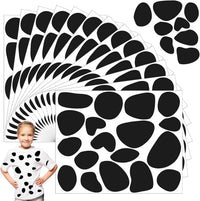 HIOHWEFH black adhesive felt circles, 12 sheets of dalmatian spot stickers