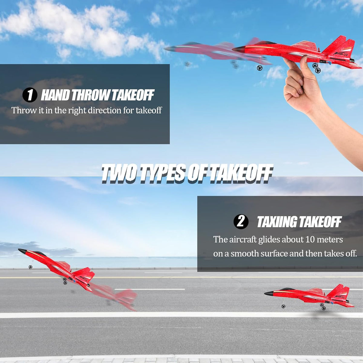 Crohorizon foam RC airplane for beginners with six-axis gyro and lights - view 21