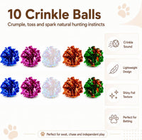 Cat Toys for Indoor Cats, 20 Packs Cat Toys Balls – Essentials for Cats - Crinkle Balls 34Pcs - image 4