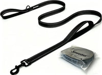 Heavy Duty Dog Leash - 2 Handles by Padded Traffic Handle for Extra Control, 6foot Long - Perfect - 6 ft / Black
