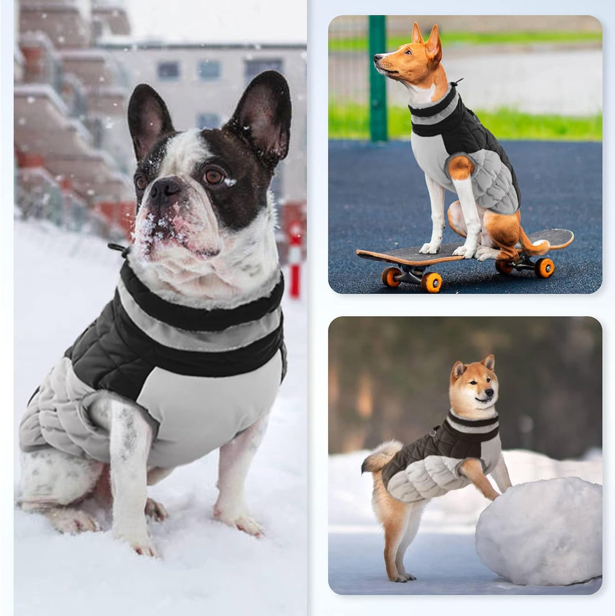 Dog Winter Jacket Cozy Reflective Waterproof Windproof Warm Pet - XXX-Large / Black - image 4