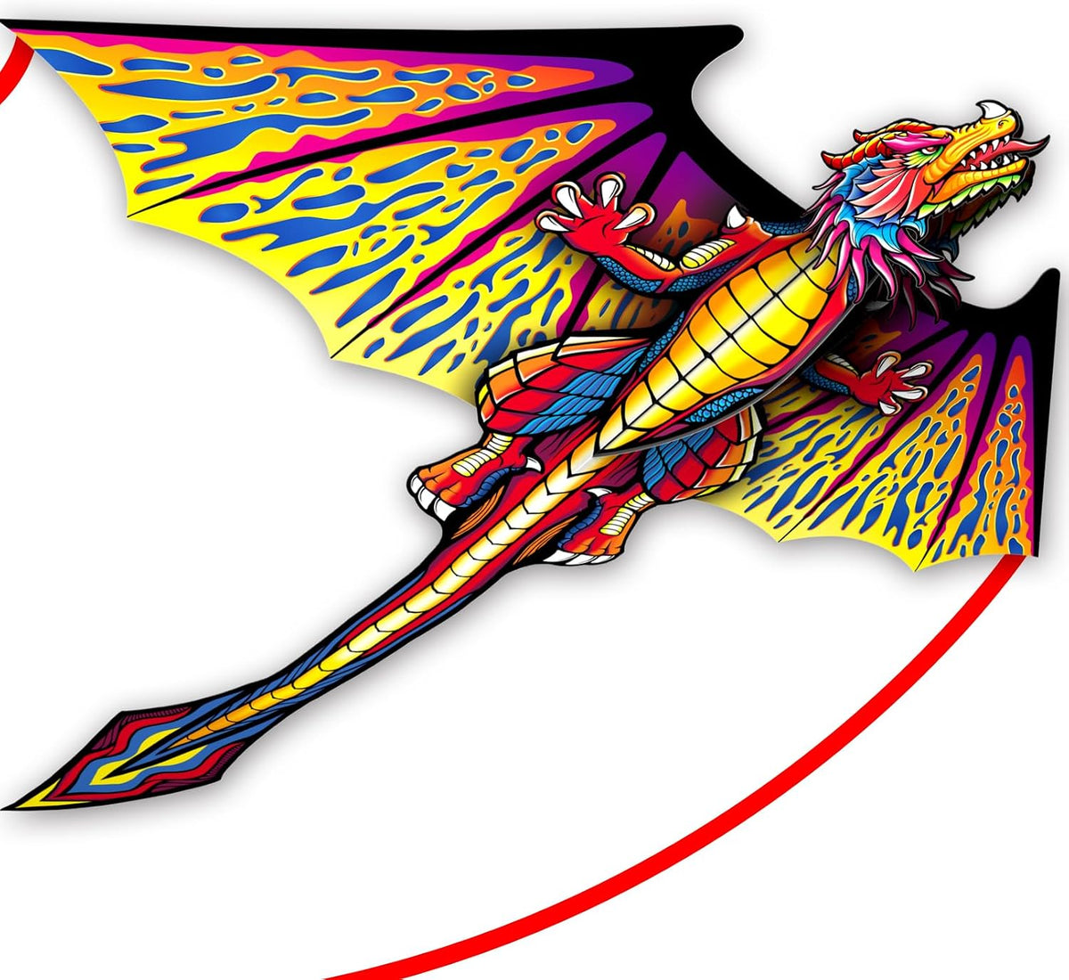 SGftre Complete Kite with Handle, Line & Accessories - 1 / Red Pterosaur