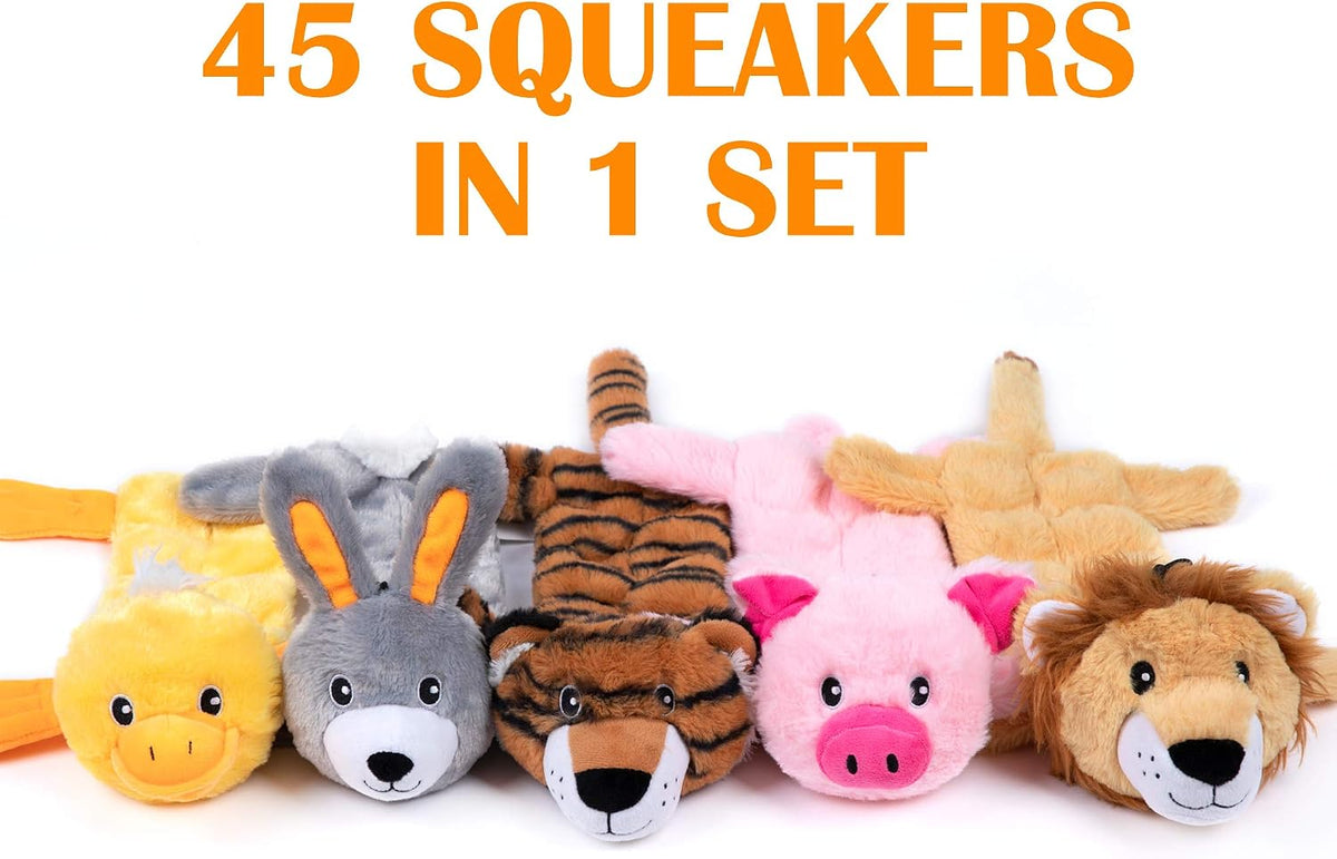 Nocciola Dog Squeaky Toys - 5 Pcs Multi-squeakers Head Stuffed Only - image 2