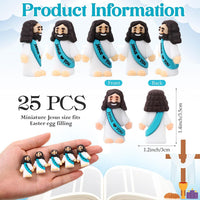 Bememo 25 mini Jesus figures in multicolor rubber, little figurines in robes - view 17
