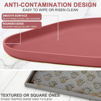 SMILOOL Waterproof Silicone Pet Food Mat with Raised Edge for Dog - Erythrinus / 22"L x 14"W - image 4