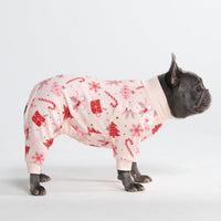 Spark Paws Dog Pajamas - Stretch Onesie Recovery Full Leg Surgery Suit PJS – Essentials for Dogs - Candy Cane / X-Large