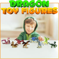 2 Inch Mini Dragon Toy Figures Rubbery Plastic Dragon Figurines – Fun for Kids & Family - 12-Pcs - image 3
