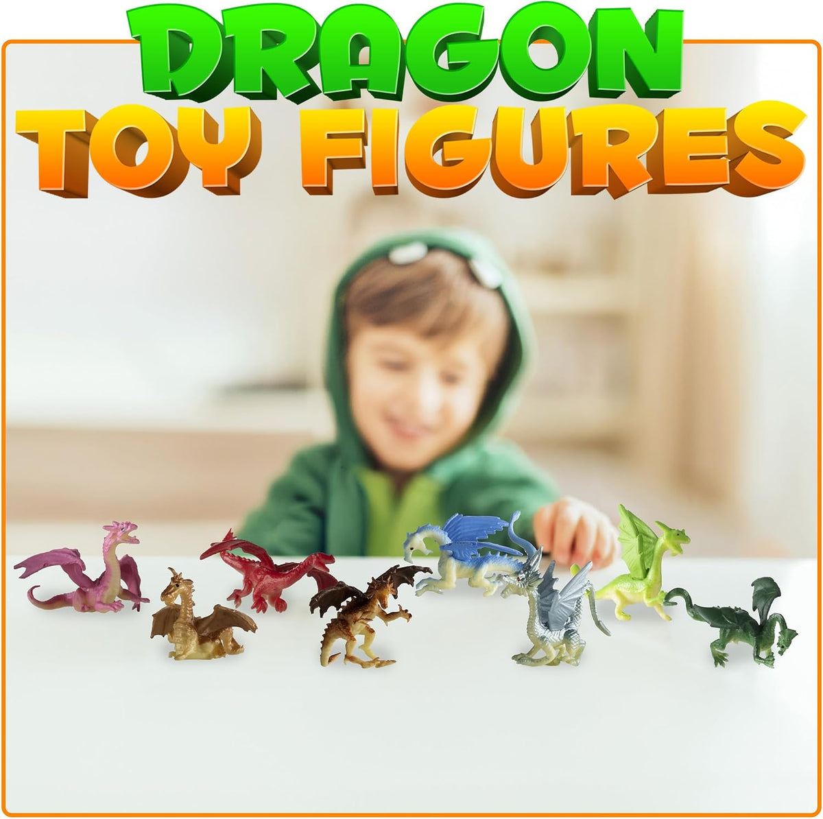 2 Inch Mini Dragon Toy Figures Rubbery Plastic Dragon Figurines – Fun for Kids & Family - 12-Pcs - image 3