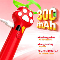 Cat Toy Disc Launcher, Rechargeable Interactive Cat Fetch Toy Launcher with 8 Flying Discs, Flying - Red - image 3