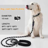Long Leash for Dog Training 6FT/ 10FT/ 15FT/ 30FT/ 50FT/ 100FT - Black / 50FT* 1/3" - image 4