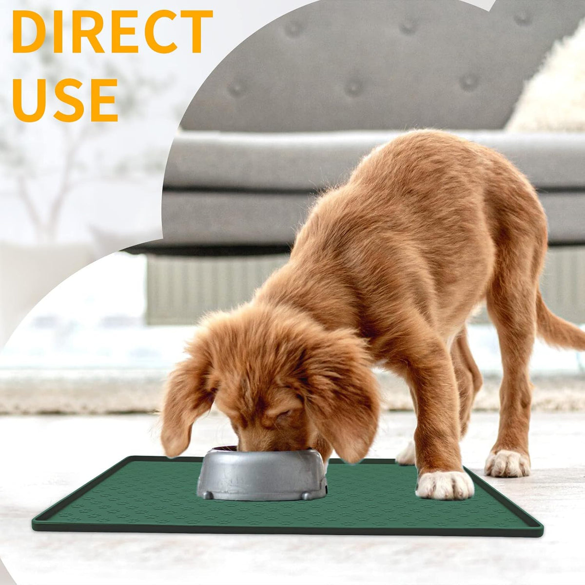 Pet Placemat for Dog and Cat - 24.5"L x 16.5"W / Hunter Green - image 3