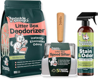 Sprinkle & Sweep: Litter Box Deodorizer - 1 Bag + Speed Sifter + Spray