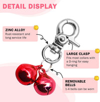 Bells for Dog Collars - 2 Pack Pet Hanging Ring Bell Accessories for Dog & Cat, Pet Pendant Collar - Silver & Red - Gloss / Small - image 2