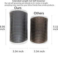 Cat Face Scratcher Wall Corner Massage Comb, Self Grooming Brush – Essentials for Cats - grey - image 3