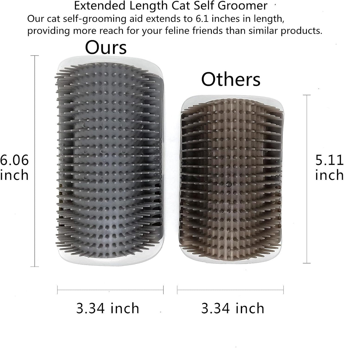Cat Face Scratcher Wall Corner Massage Comb, Self Grooming Brush – Essentials for Cats - grey - image 3