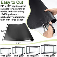 Reptile Carpet, Reptile Mat, Bearded Dragon - 1 PCS / Black 24"×118" - image 2