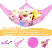 Stuffed Animal Net or Hammock, Stuffed Animal Net - Pink / 83in - image 2
